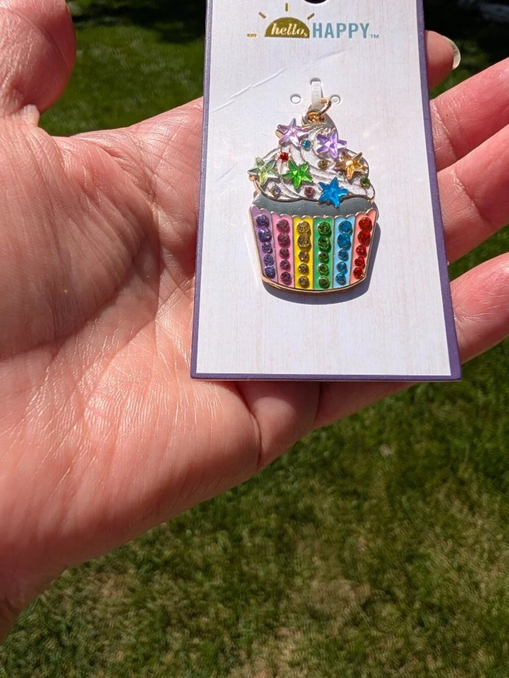 Hello Happy Cupcake Pendant Charm - NWT